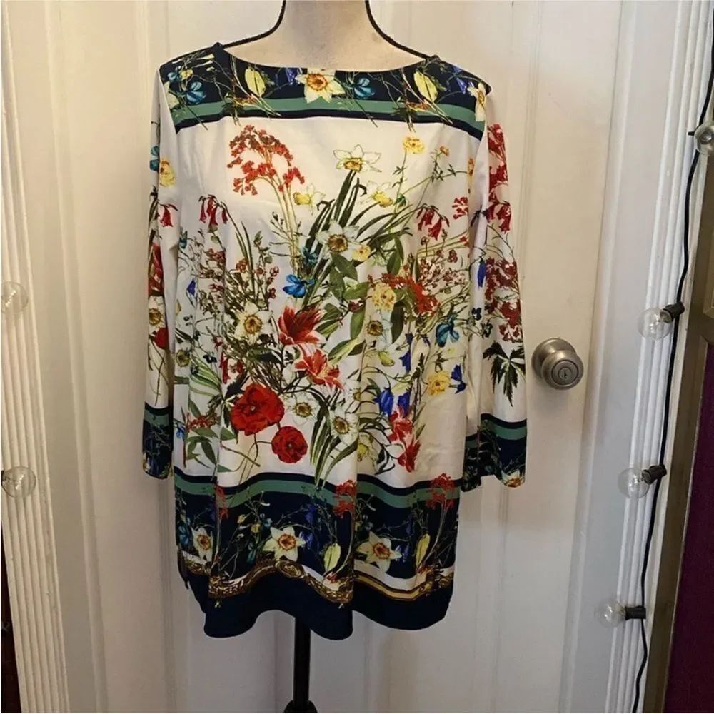 Lines by Luis Dell’ olio Floral Print Women's Top, US14